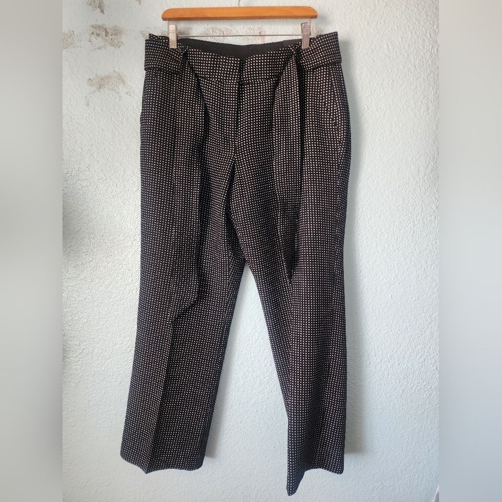 Lane Bryant Black and White Dotted Straight Leg Pants